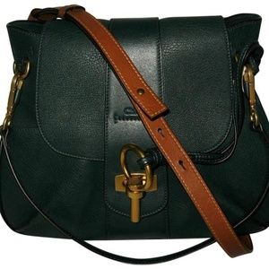 Chloé Intense Green Leather Lexa Shoulder Bag